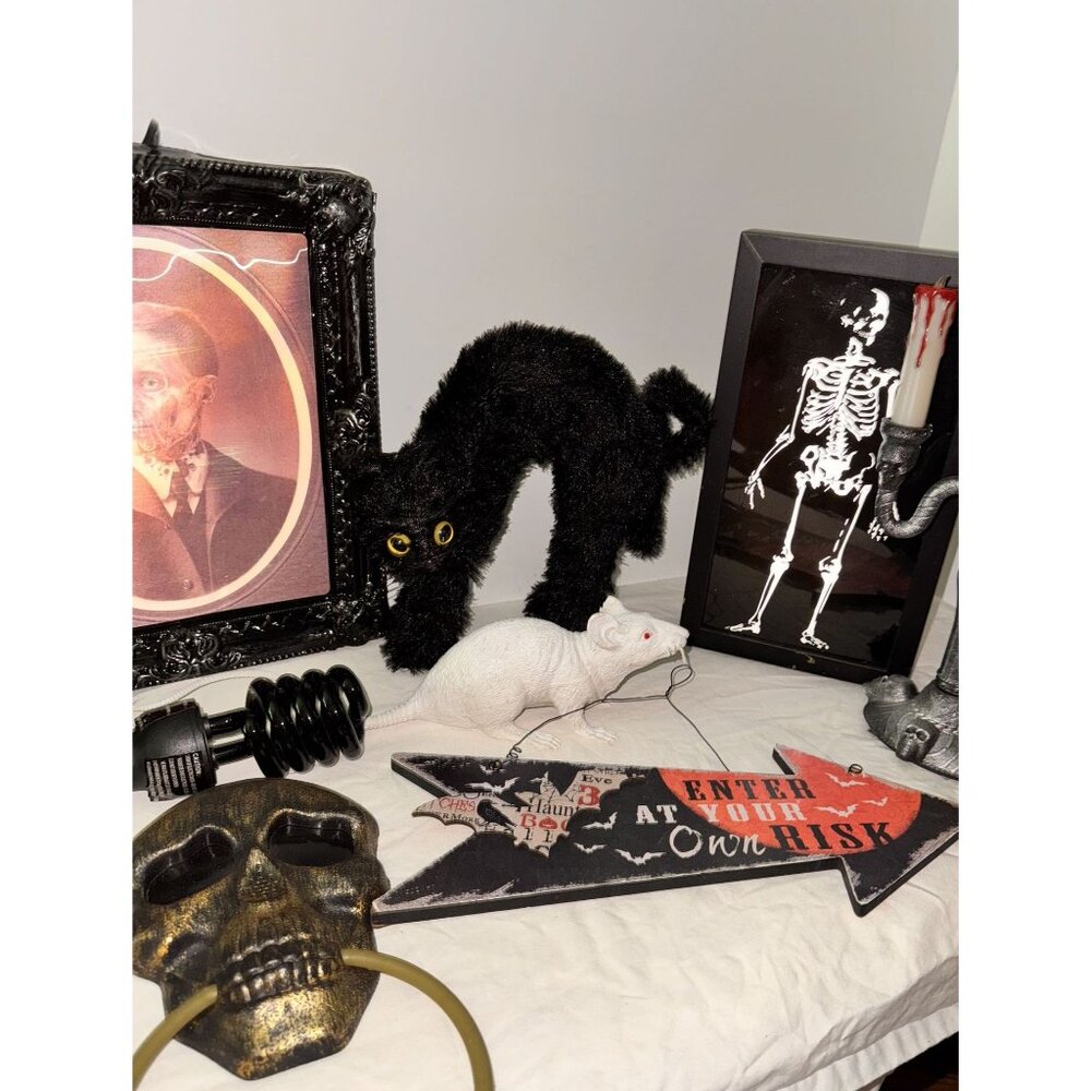 halloween decor lot perfect party pack blue light skeleton light up door knocker - Picture 8 of 15